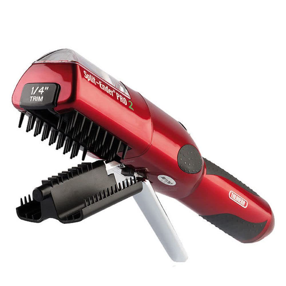 Split Ender Pro 2 - The Original Cordless Split End Hair Trimmer Automatic Rechargeable Home Tool Hair Clipper 2-in-1 for Dry Damaged Splitting Broken Brittle Straight Curly Frizzy Beauty - Red